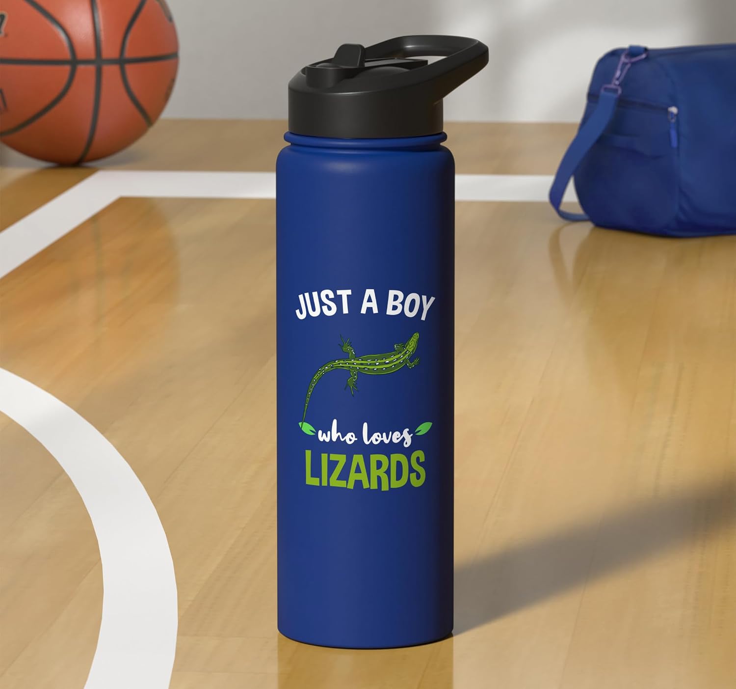Just A Boy Who Loves Lizards Stainless Steel Insulated Water Bottle
