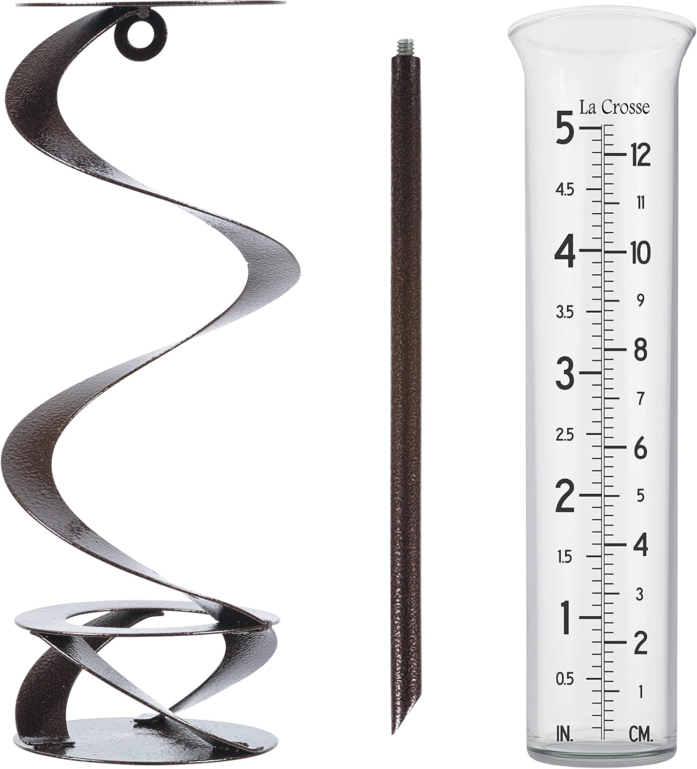 La Crosse 704-56357-INT Helix Spiral Metal Rain Gauge