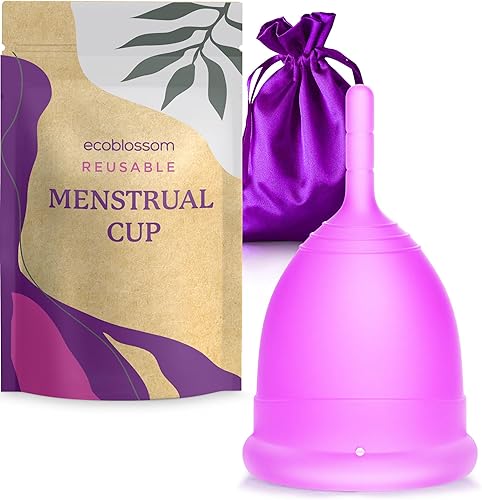 EcoBlossom Kit de copa menstrual  Tampón, almohadilla y disco  Uso durante 12 horas  Copa de período reutilizable diseñada con silicona suave y