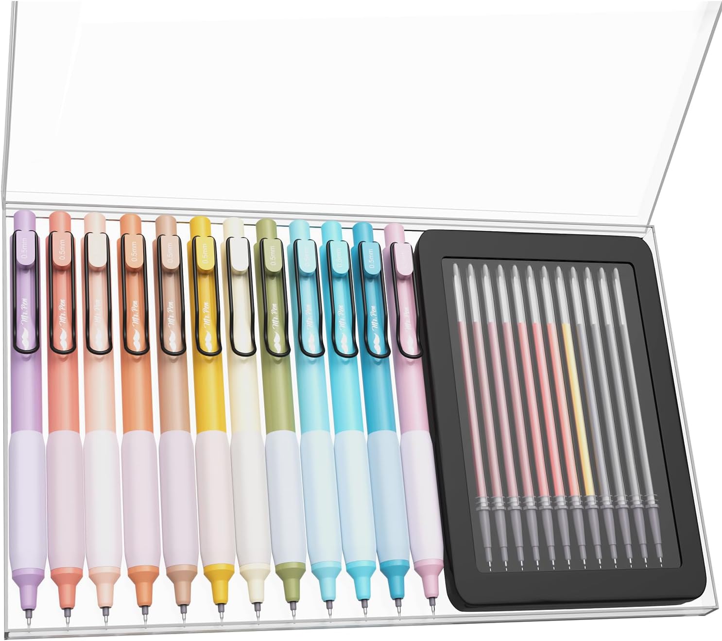 Set de 12 bolígrafos gel retráctiles Mr. Pen con estuche miniatura 1