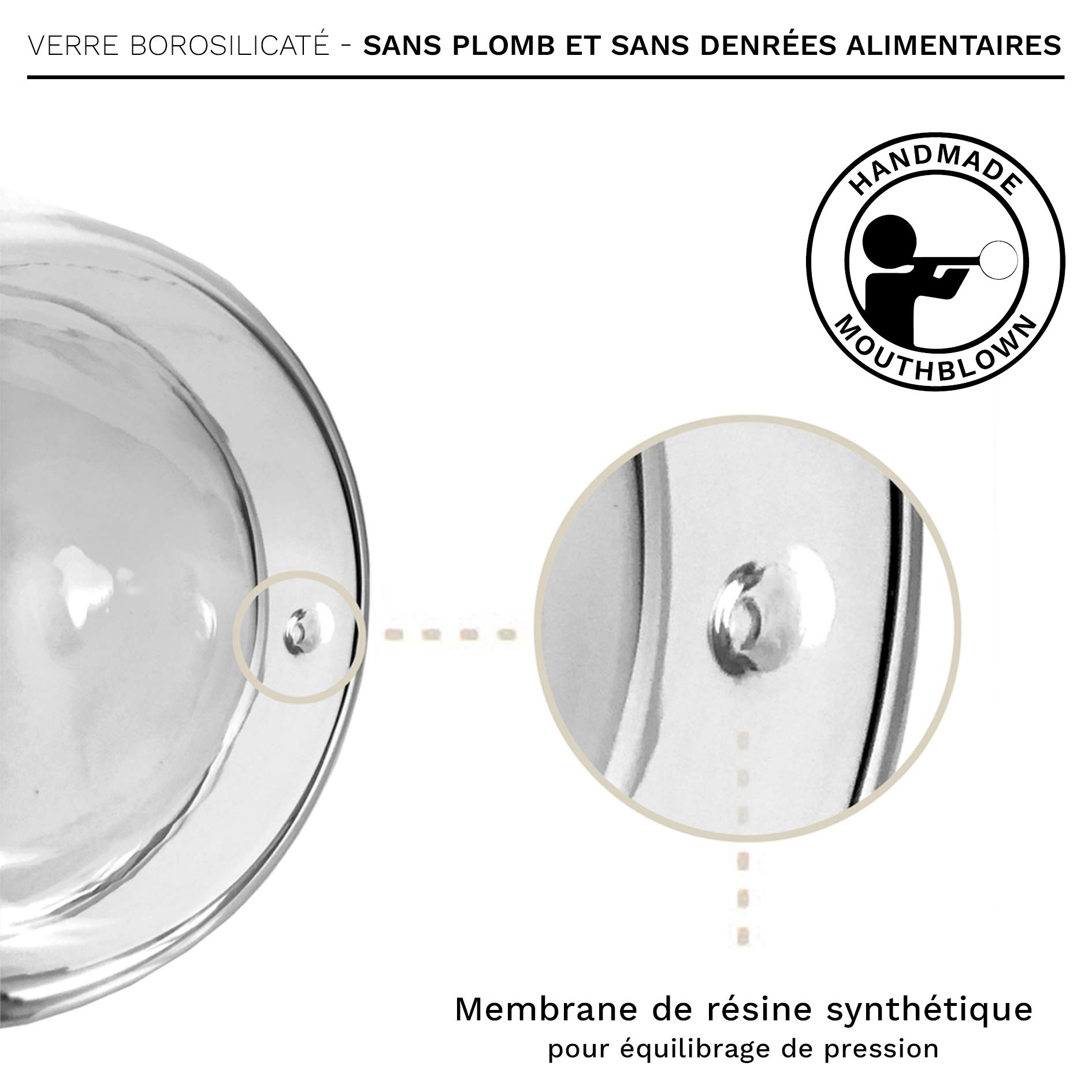 Creano Lot de 4 Verres à Bière Double Paroi 500 ml – Verres Isothermes Modèles Hauts en Borosilicate pour Bière de Blé & Longdrinks