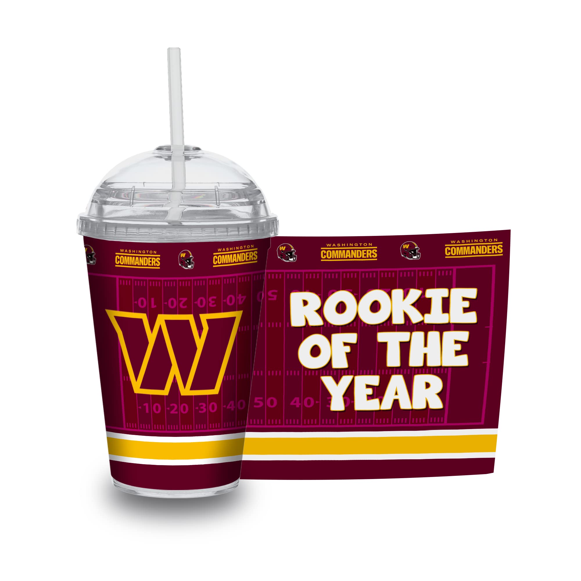 Rico Industries NFL Football Rookie of The Year 12oz Acrylic Tumbler, Youth Tumbler with Swirly Straw