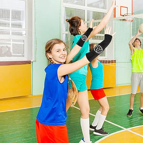 Miniatura 4 de ANEETAFAN Mangas de voleibol para brazos, manga de antebrazo, almohadillas para brazos y orificio para el pulgar para jóvenes, adolescentes, niñas,