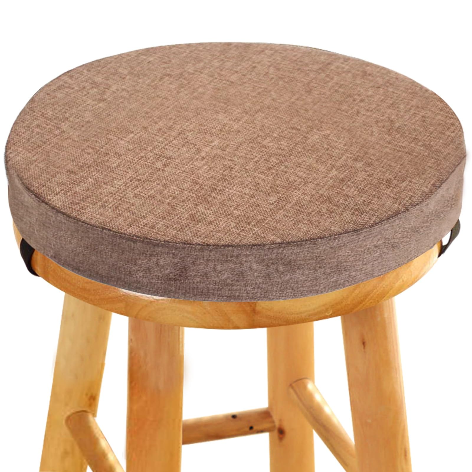 45D Foam Round Seat Cushion 5/8cm thick,30/33/35/40/45/50cm Anti-slip Buckle Round Stool Cushion, Circle Dining Chair Pad with Removable Cover for Dining Kitchen Bar Chairs Indoors Outdoors(Color 10,3