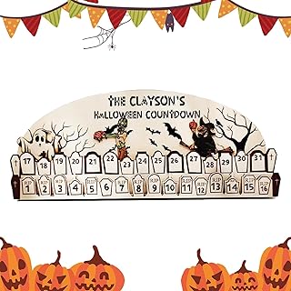 Halloween Advent Calendar Coffin,31 Days Festive DIY Moving Wooden Block Calendar | Coffin Calendar Moving Wooden Block, Portable Halloween Coffin Ornament for Home, Kids, Decoration Nupaque