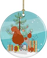 Vista 11 de Caroline's Treasures Adorno de cerámica con cola de perro pastor inglés antiguo para colgar en el árbol de Navidad, para el hogar, Navidad, fiestas