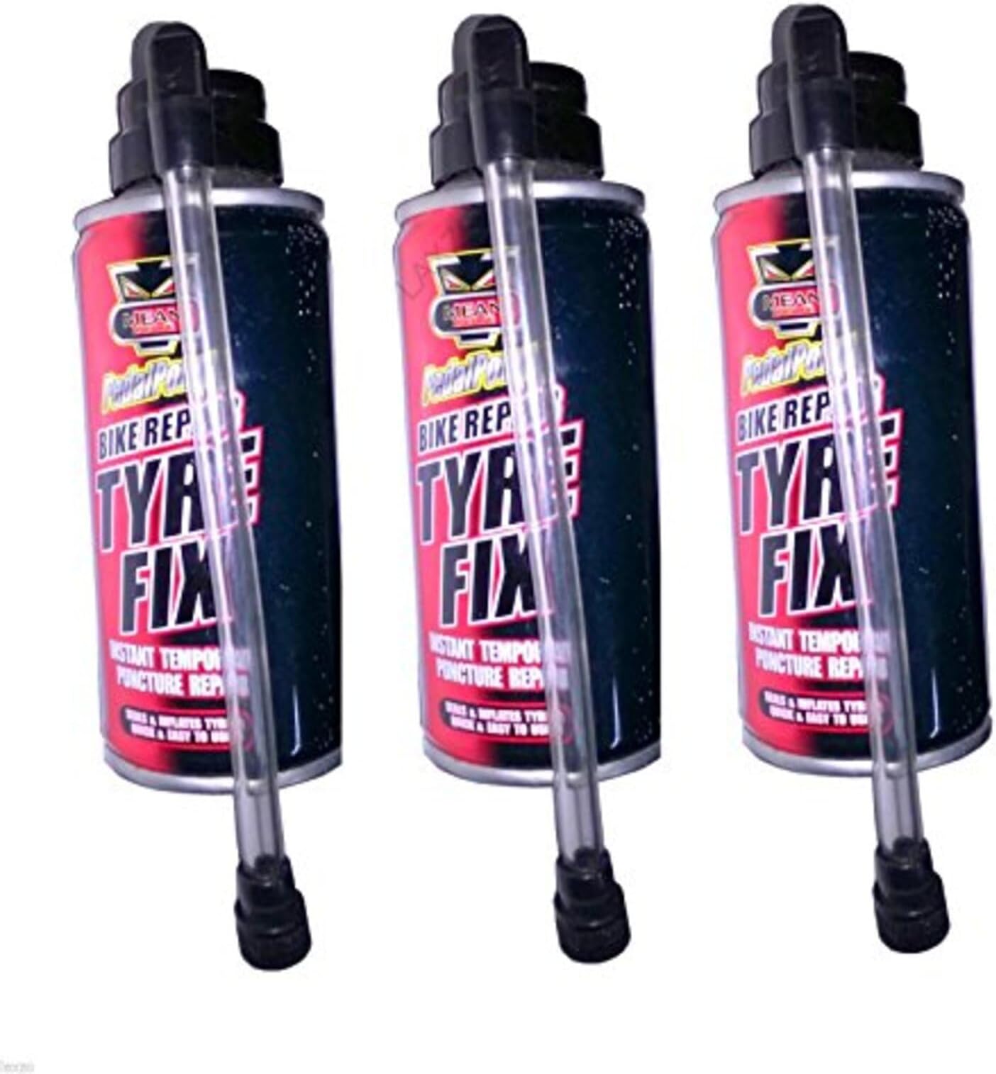 Mean Machine 3 x 200ml Instant Bicycle Bike Puncture Repair Tyre Fix Sealant