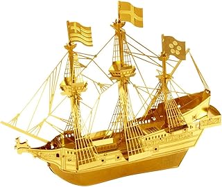 Metal Earth Golden Hind Ship Golden Version 3D Metal Model Kit Fascinations
