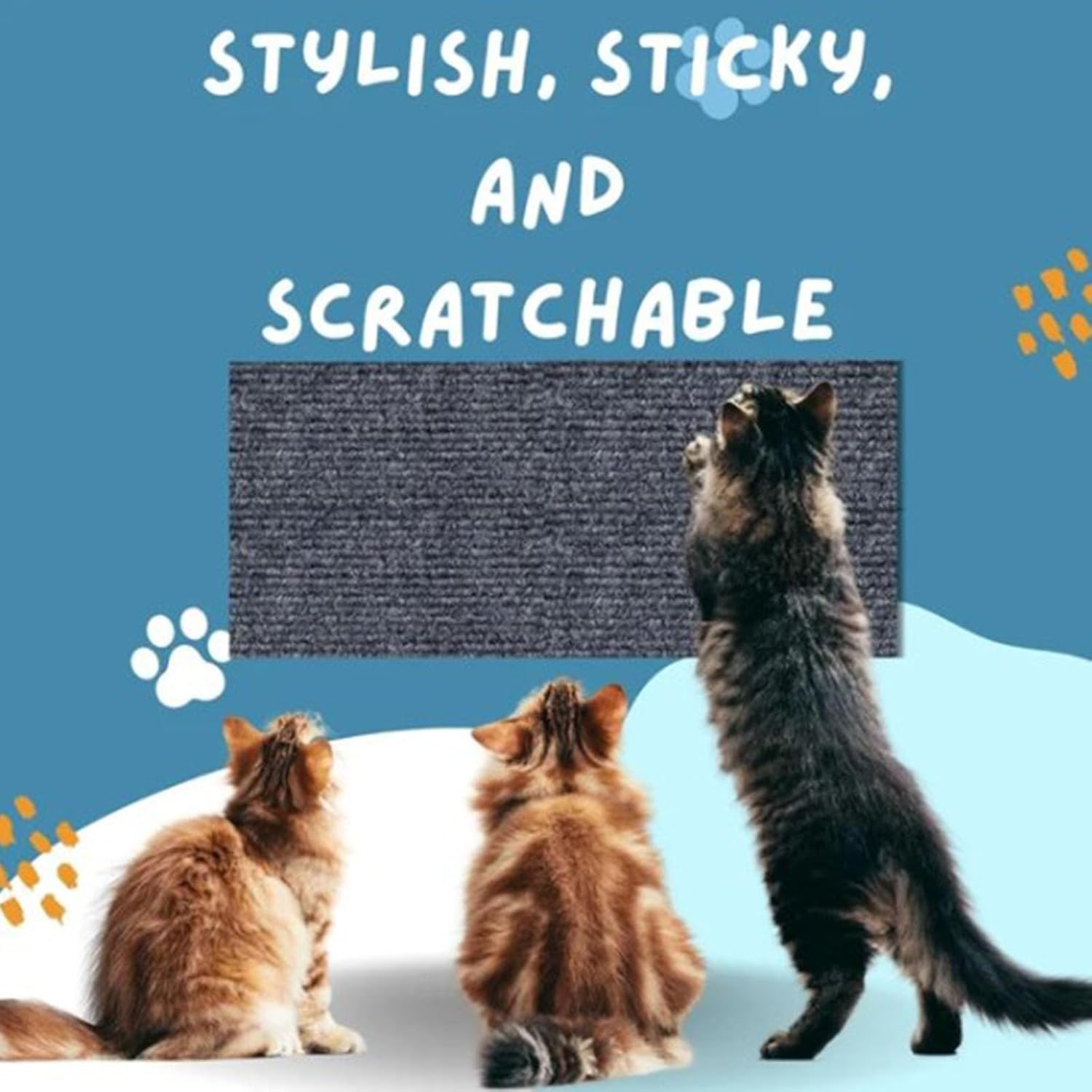 review Asisumption Cat Scratching Mat, Cat Scratching Board, DIY Climbing Cat Scratcher, Cat Scratching Mat Self-Adhesive for Furniture Protector, Wall, Couch (Dark Gray, 30 * 100cm/11.8 * 39.4in)