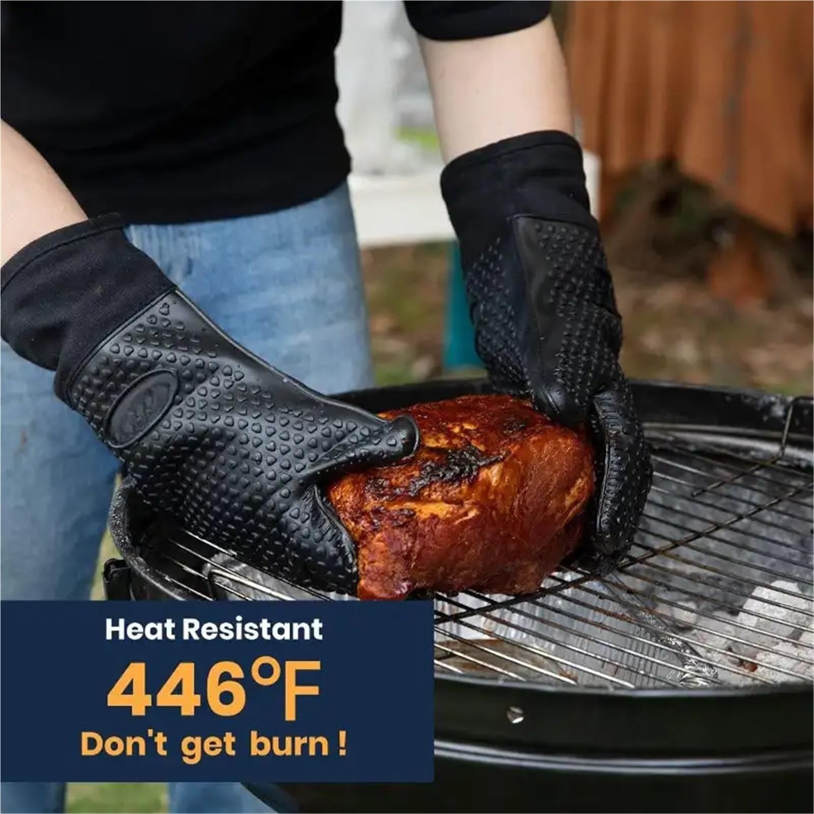 Mitaines De Four Gants de Four, Gants grillades, résistants à la Chaleur, Cuisine en Silicone, Long Support Casserole imperméable et antidérapant