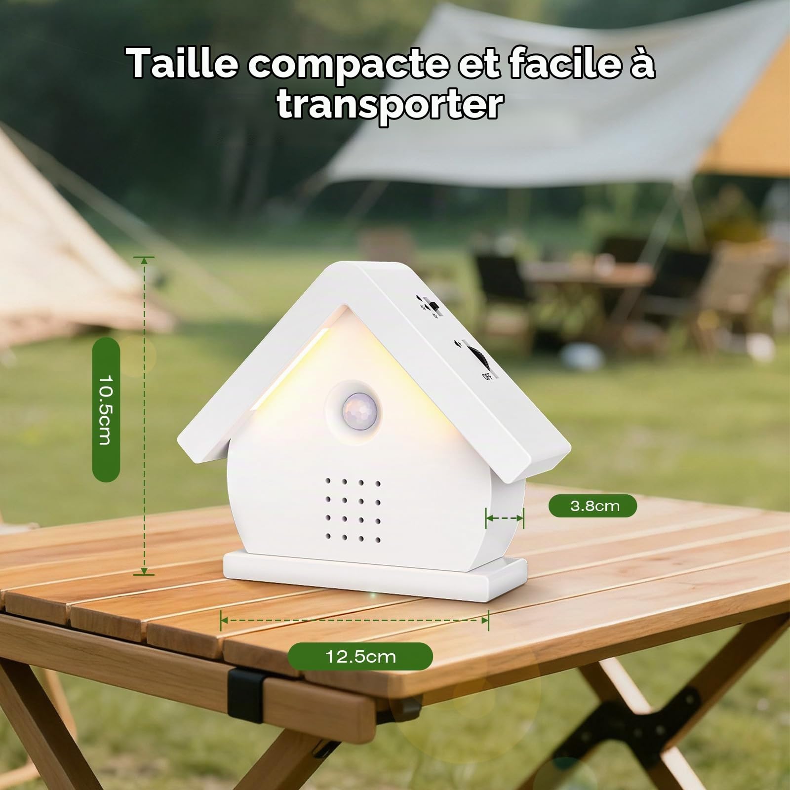 Boîte à Détecteur de Mouvement, Boîte à Chants d'oiseaux Boîte à Sons Naturels avec Lumières LED, Minuterie, 12 Chansons Apaisantes, pour Salle de Bain, Maison, Détente pour Adultes (White)