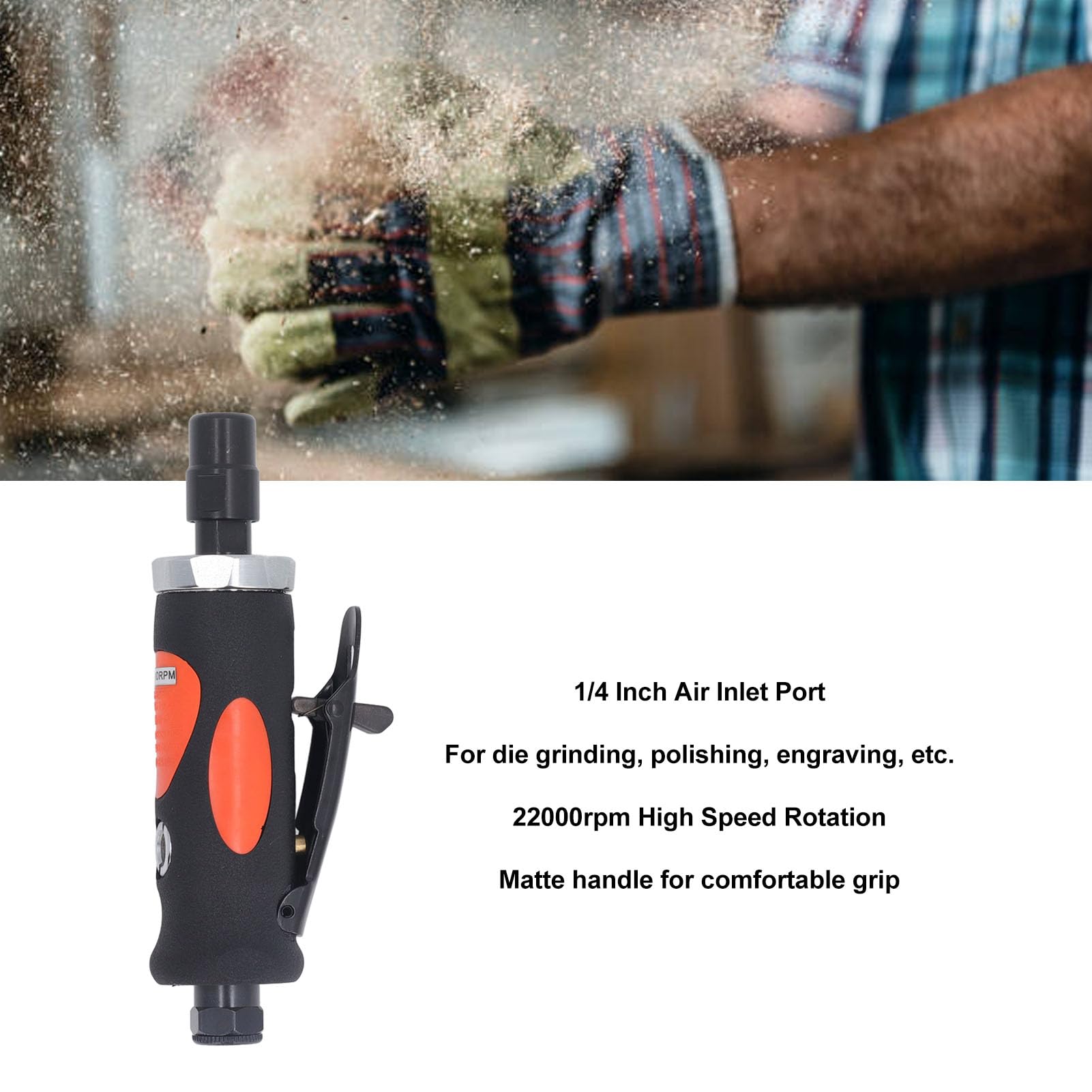 Yuecoom Air Die Grinder, 22000RPM 1/4 Inch Inlet Connector Industrial Pneumatic Grinding Machine for pattern or die Engraving Polishing,Air Die Grinder Tool ?