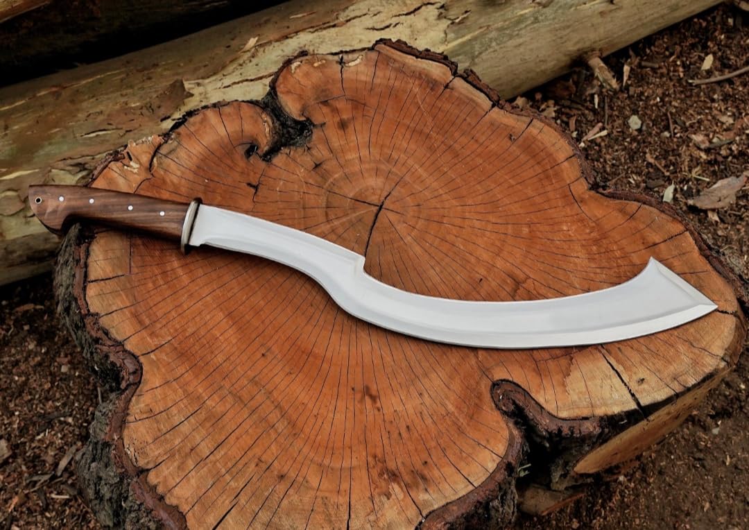 28 Inch Long Handmade High Carbon Steel Full Tang Egyptian Khopesh with Leather Sheath, Rose Wood Grip, Kopesh Sword, Hunting Sword by Empire Industry