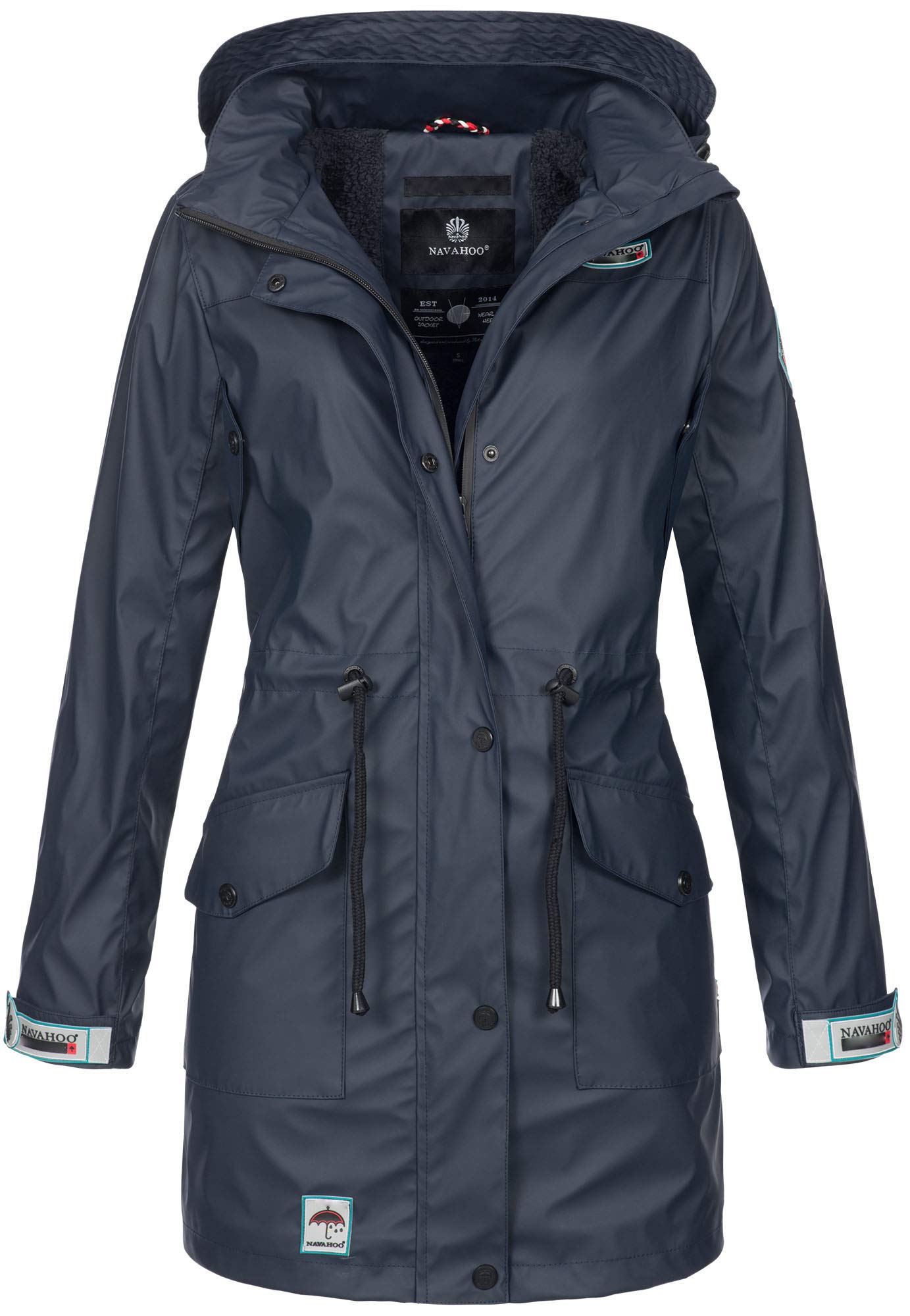 Navahoo Damen Softshell Jacke Winterjacke wasserabweisend Outdoor lang B678