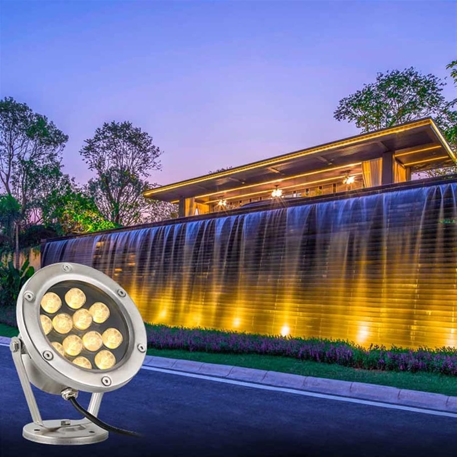 Stainless Steel LED Fountain Lamps Ip68 Waterproof Swimming Pool Lights 12V/24V Adjustable Led Underwater Lamps RGB Pond Lights (Color : 3W, Size : Cold White)
