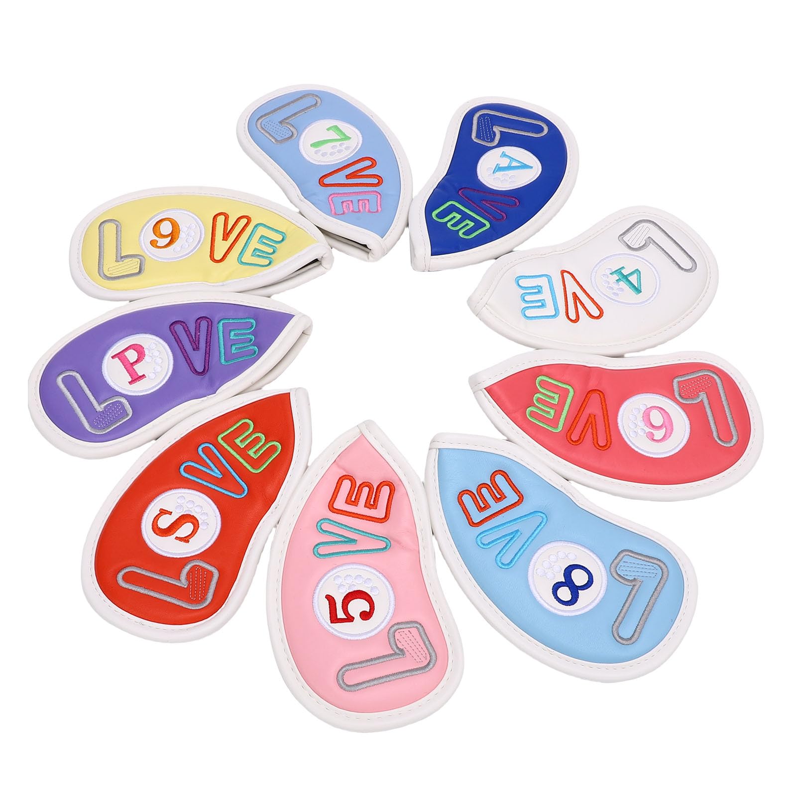 Generic Juego de Fundas para Cabeza de Hierro para Palos, Fundas Protectoras de Terciopelo Suave con Bordado Elegante para Amantes del Golf