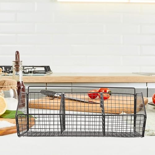 Miniatura 8 de Estante de almacenamiento de cocina montado en la pared para cebollas, jengibre y ajo, organizador de especias de metal negro con soporte de esponja