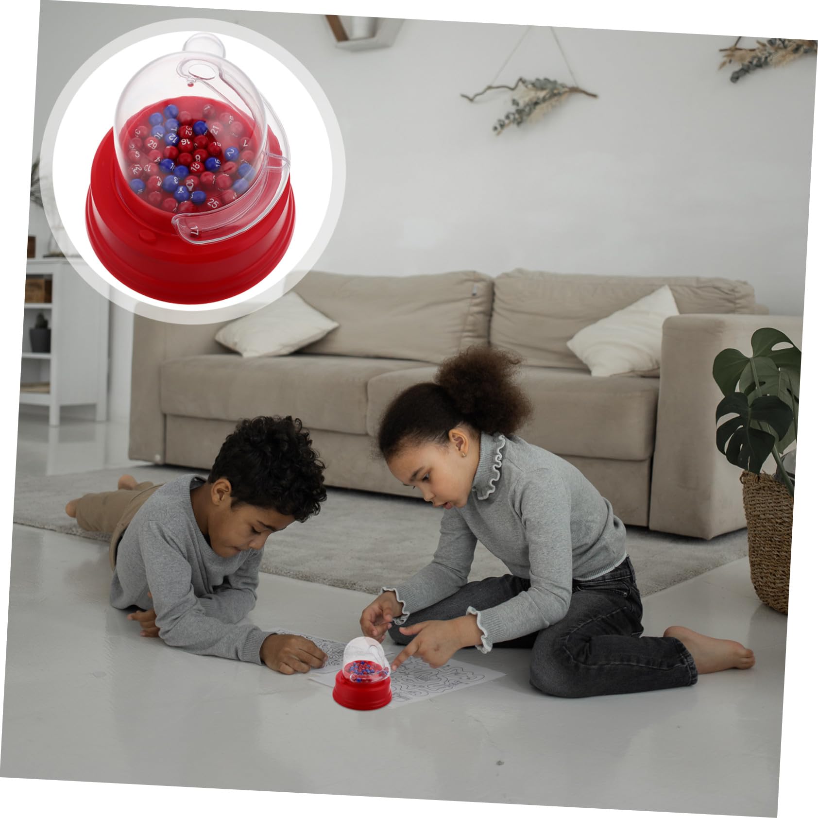 Máquina Eléctrica de Lotería Portátil con Bolas de Burbujas Selector de Números Estable para Familiares y Fiestas