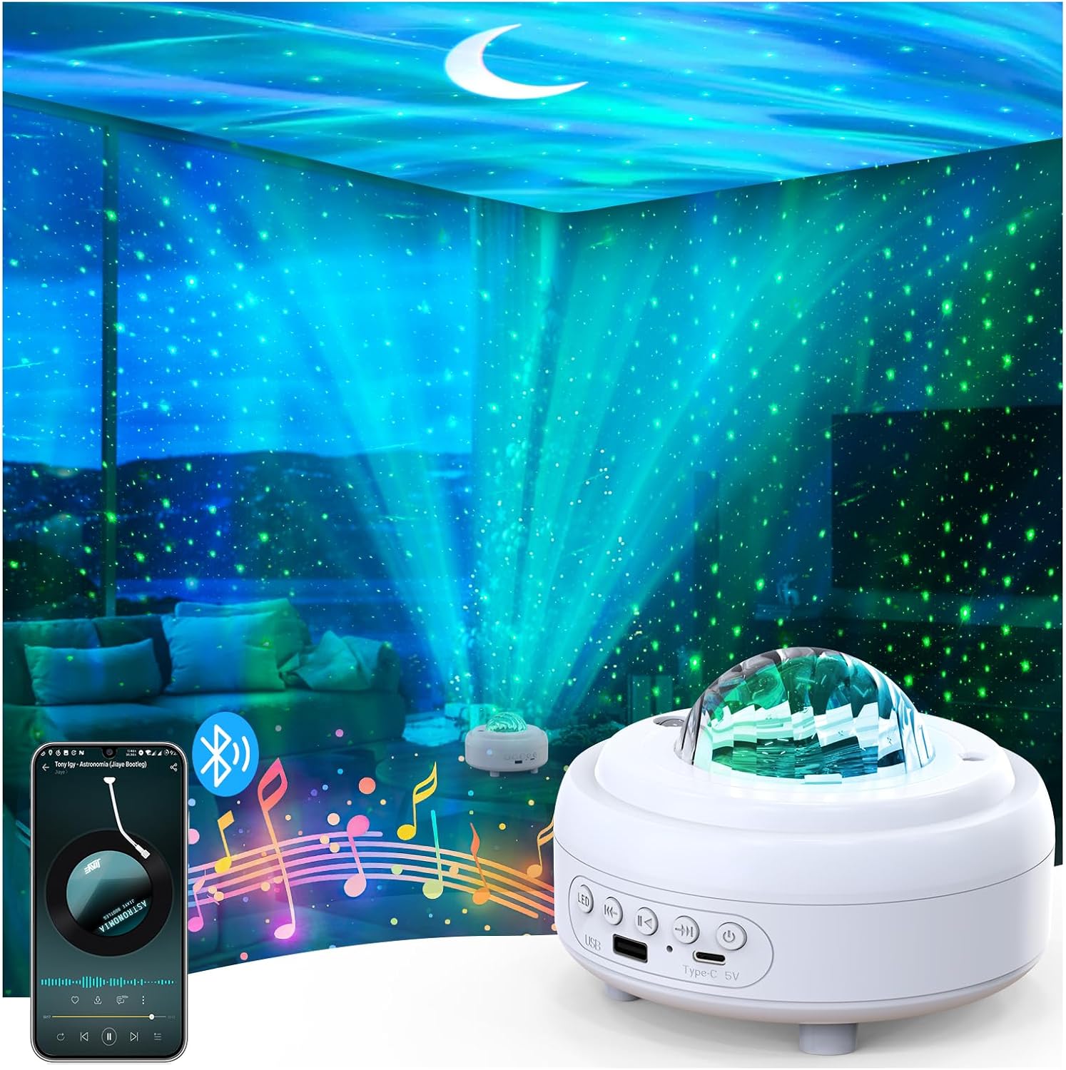 Galaxy Projector with Bluetooth...