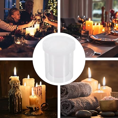 Miniatura 2 de EXCEART Cilindro de plástico hueco para velas creativas que hace fácil de limpiar, duradero y flexible para decoraciones únicas