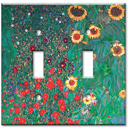 Lot De 2 Plaques D'interrupteur Métalliques Simples, Décor Floral