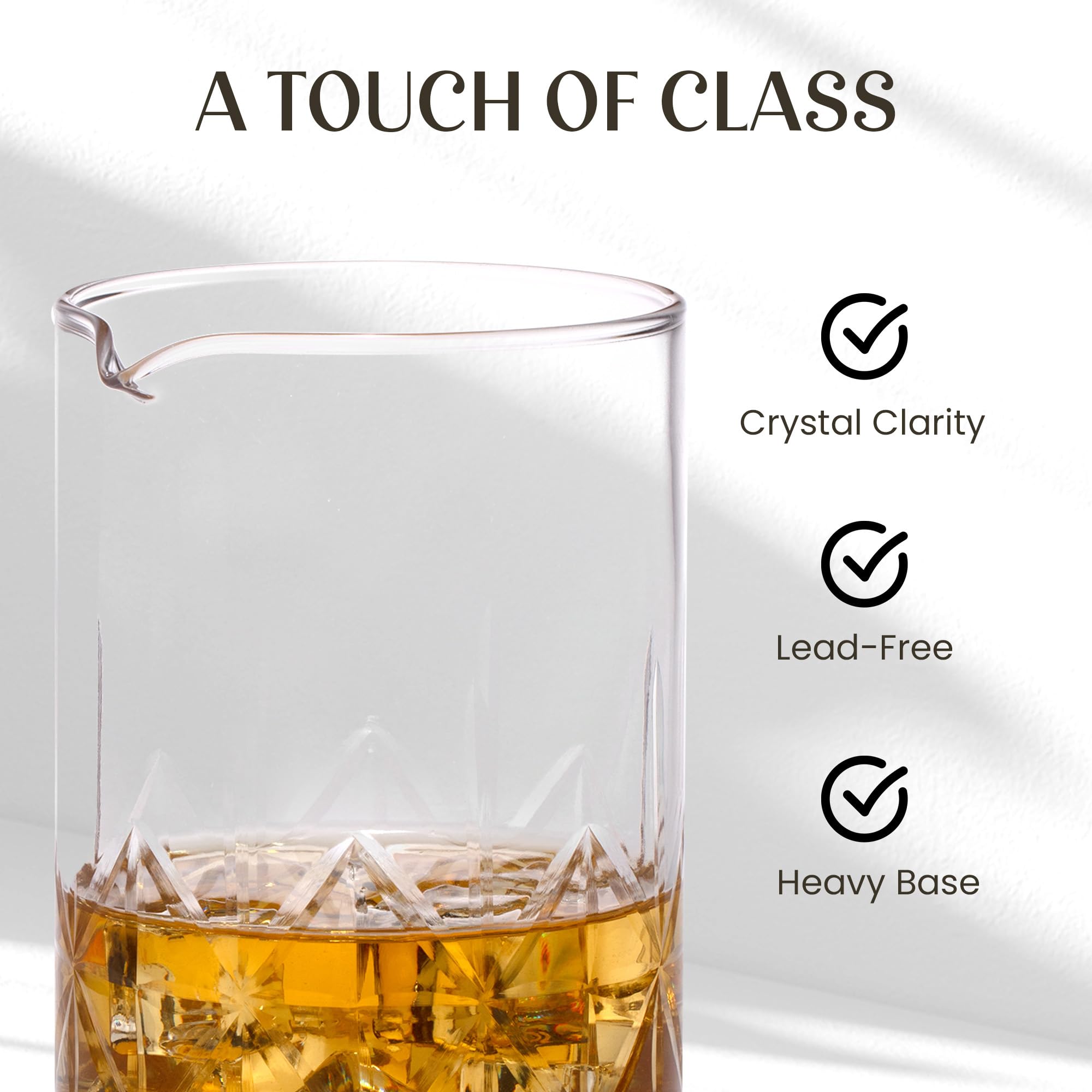 Mixology & Craft Set da cocktail – 7 pezzi Barista – Set di bicchieri da miscelazione con cristallo (680,4 g), jigger giapponese, cucchiaio, muddler e colino – Accessori e strumenti per bar