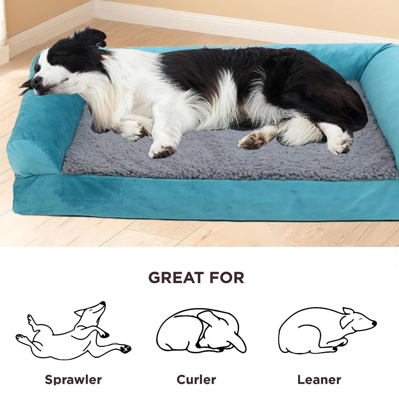 Cuccia Memory Foam Cane, con Schiuma A Forma di Uovo Lettino per Cani, Impermeabile Sfoderabile E Lavabile Cuscini per Cani,XL