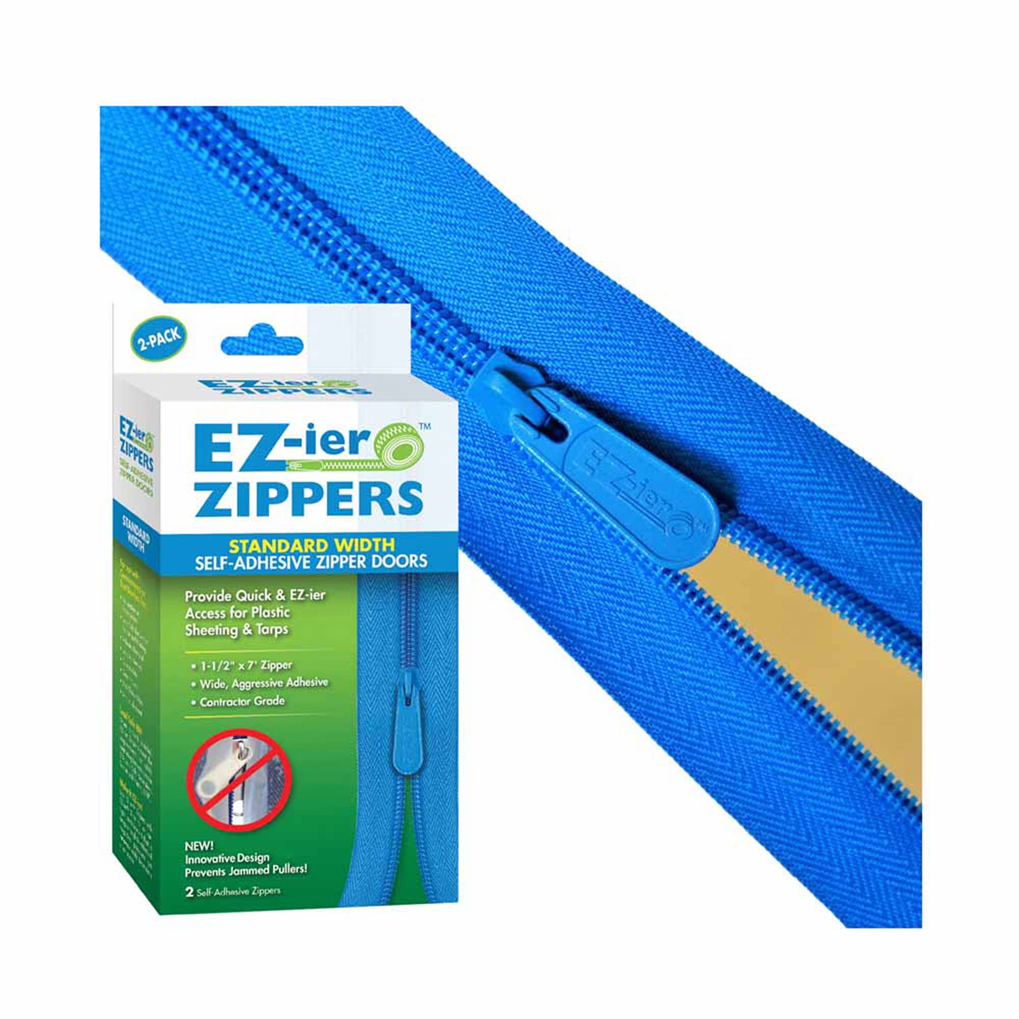 Samoprzylepne zamki błyskawiczne (2 sztuki), klasa komercyjna, 3,8 cm x 2,1 m, od EZ-ier Products
