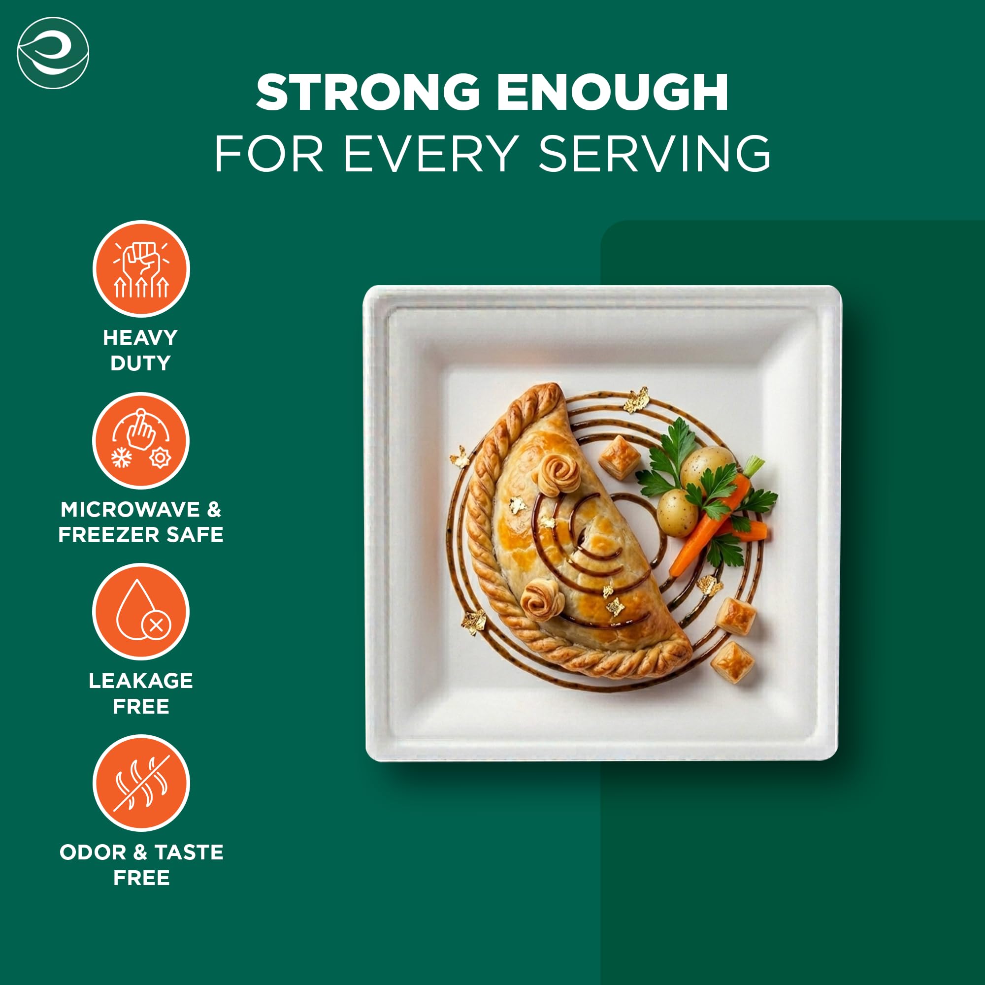 Eco Soul Bagasse Plates - 100 Pack -4