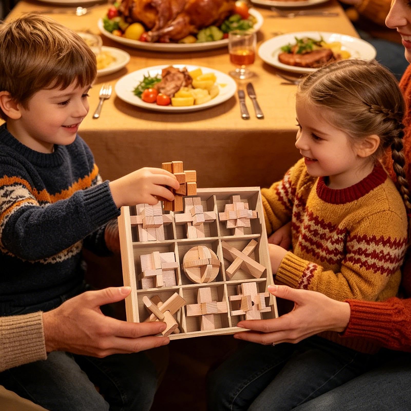 Drewniane Puzzle Odblokuj Blokowaną Układankę | Drewniane Puzzle Wycinane Dla Klasy, Prezentu Do Skarpety, Podróży, Szkoły, Dziewczynek, Chłopców, Urodzin, Wycieczki