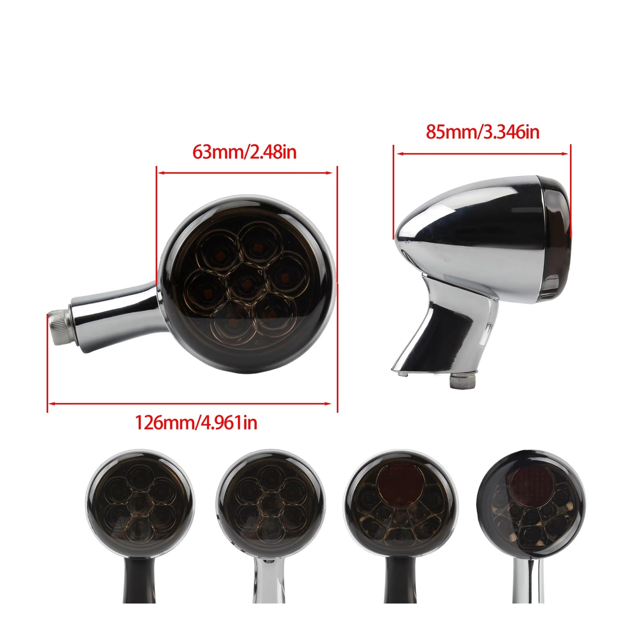 Fanale Posteriore Moto Per Sportster 883 Per Iron XL1200 48 Per Roadster 19-22 Indicatori Direzione Posteriori Lampada Luce Segnalazione Luci Stop A LED Fanale posteriore per moto(A)