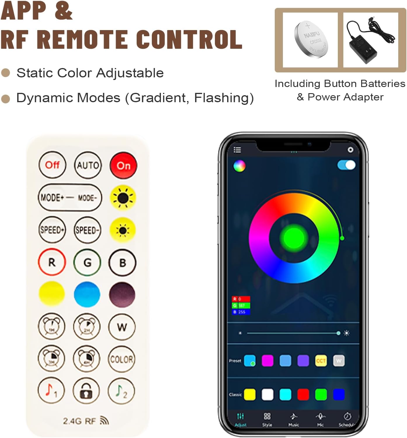 FAHKNS 3 Tiers 40 Inch APP & RF Remote Control LED Lighted Liquor Bottle Display, LED Liquor Shelves, Liquor Bottle Accessories Shelf for Home Bar, 16 Static Colors 4 Dynamic Mode