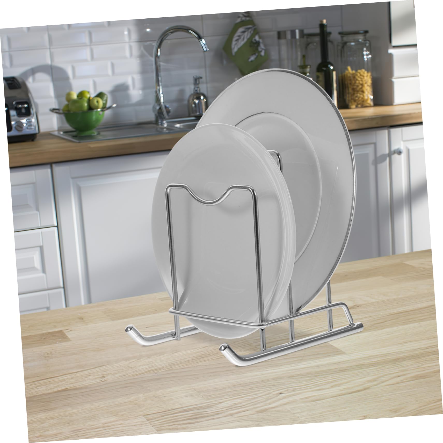 Organizzatore Cucina 2 in 1 per Coperchi e Taglieri Base Antiscivolo in Acciaio Design Semplice