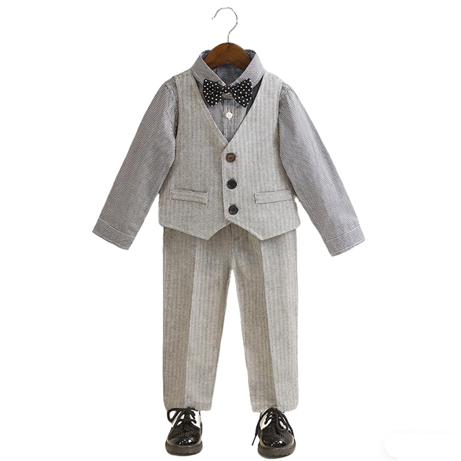 Generisch Kinder Anzug Set Junge,Elegante Jungenweste FüR HochzeitsgäSte Und Partys FüR Kleinkinder Und Junge Jungen Mit Knopfverschluss