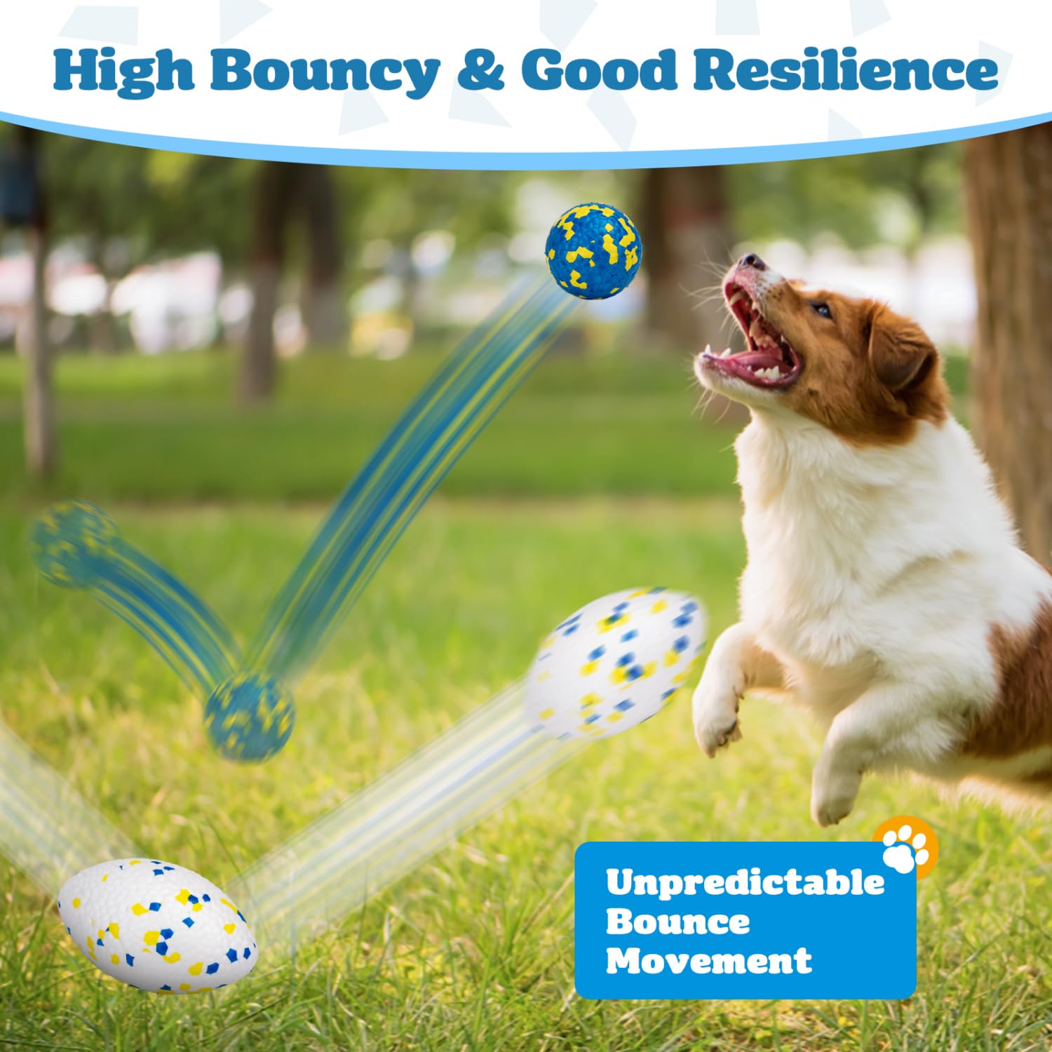 Nobleza 3 Pcs Dog Balls Toys, Indestructible Medium Round Dog Ball, Durable Large Rugby Ball Toy - Image 4
