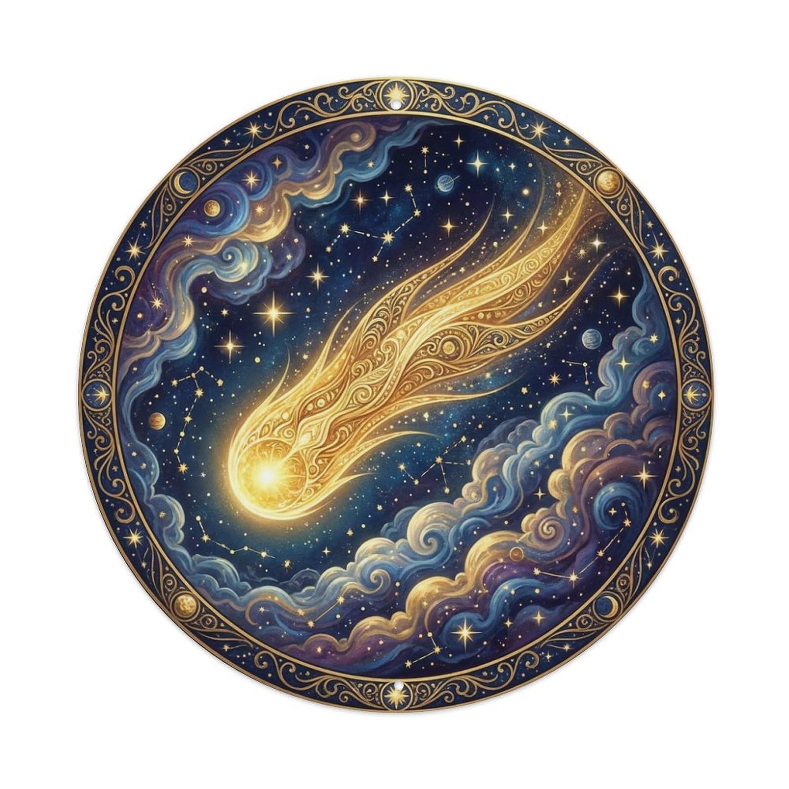 Comet Across Stars Celestial Night Sky Astronomy Metal Tin Sign