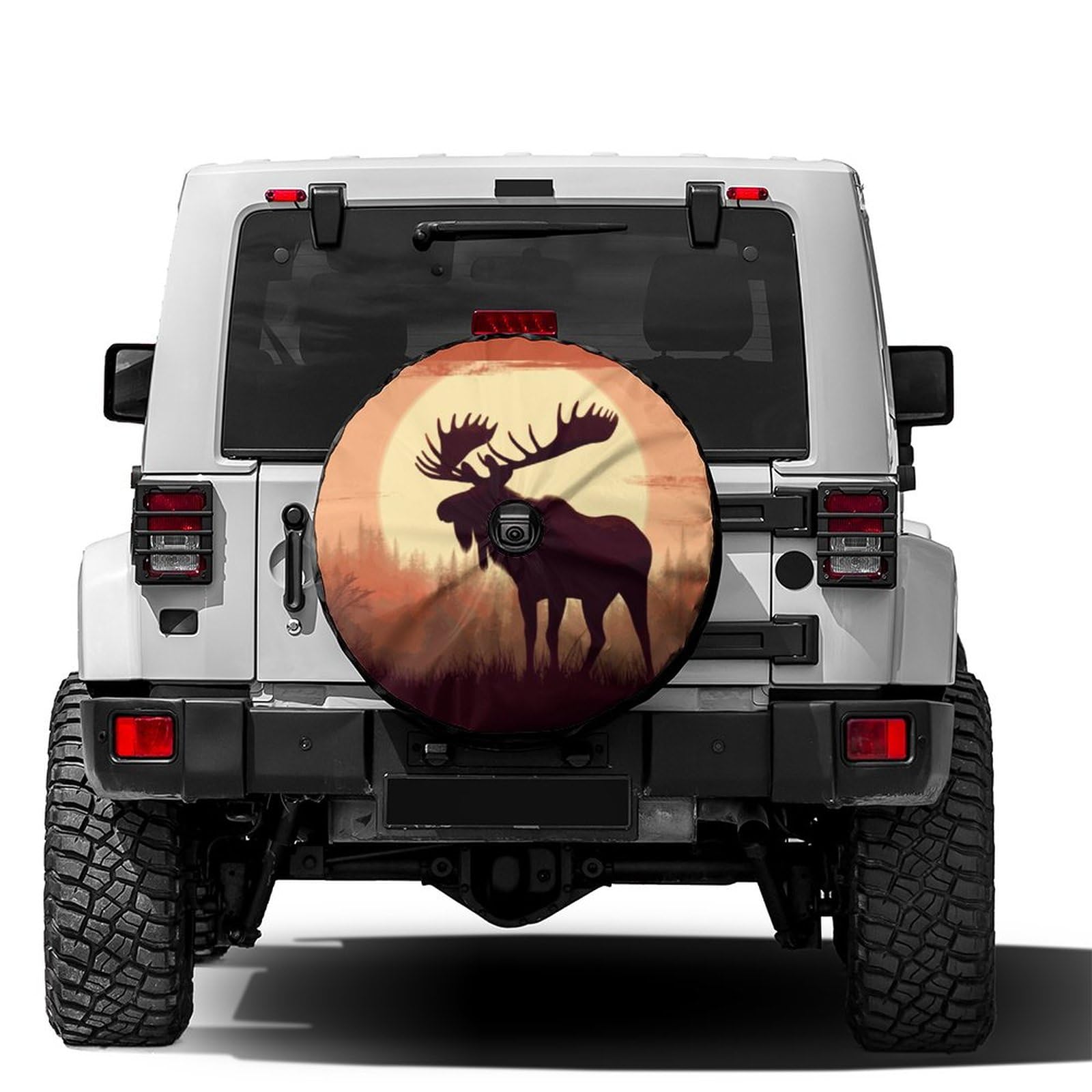 Dujiea Military Tactical Star Spare Tire Cover with Backup Camera Hole, Universal Wheel Tire Cover Tire Protectors for Jeep Trailer RV Van SUV Truck Camper and Many Vehicle 17inch — view 21