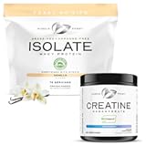 Creatine + Isolate Bundle: 1 Powder (Unflavored, 300g) + 1 Whey Protein Isolate (Vanilla, 5lb) | Premium Supplements, Vegetarian, Gluten Free