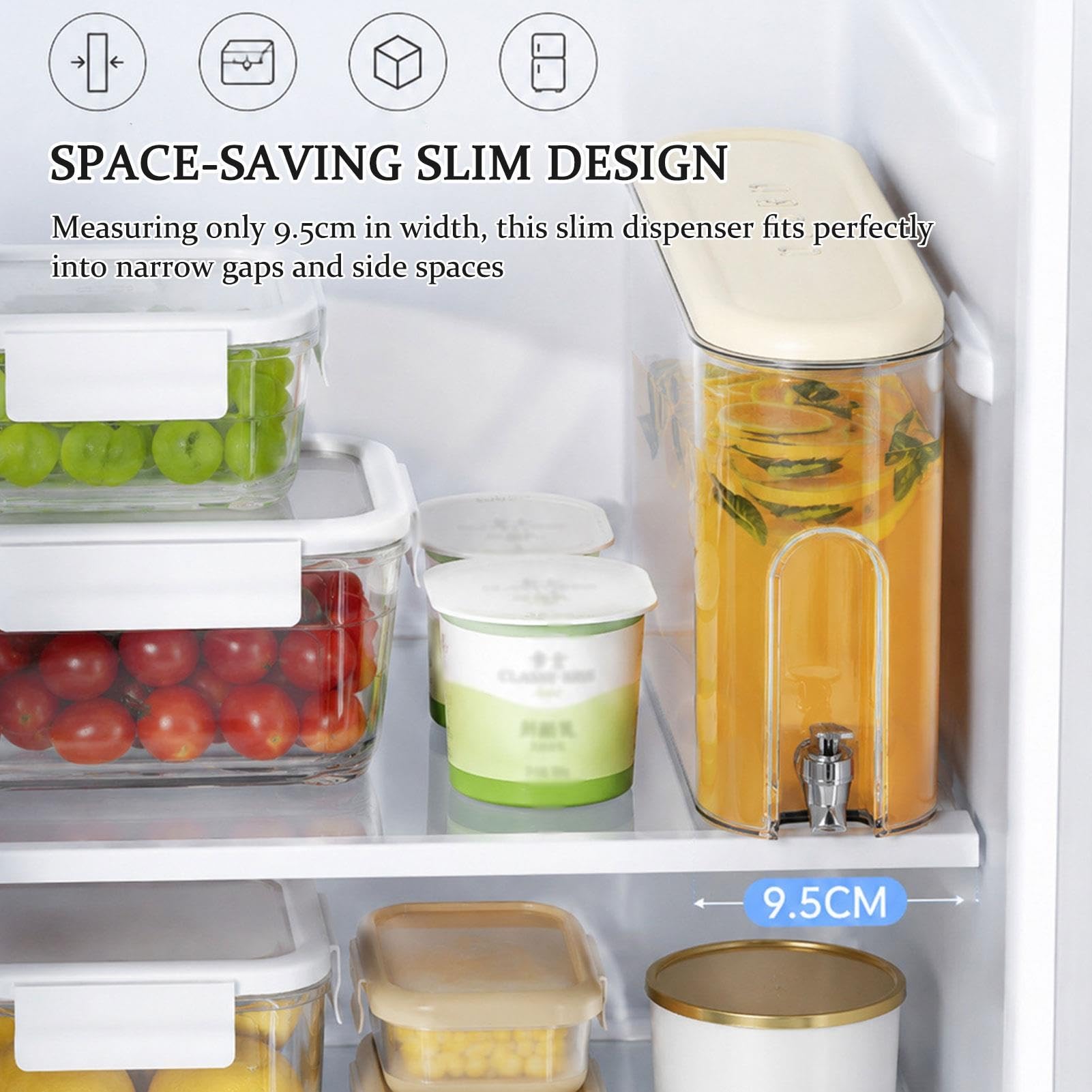 Jarra Hermética Transparente Dispensador Bebidas 4L Grifo Jugo Refrigerador