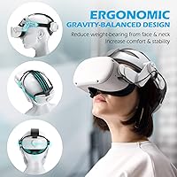 Vista 5 de Battery Head Strap Compatible with Quest 2 - YOGES 5000mAh Rechargable Adjustable Headstrap to Extend Playtime and Comfort for VR Headset, Super