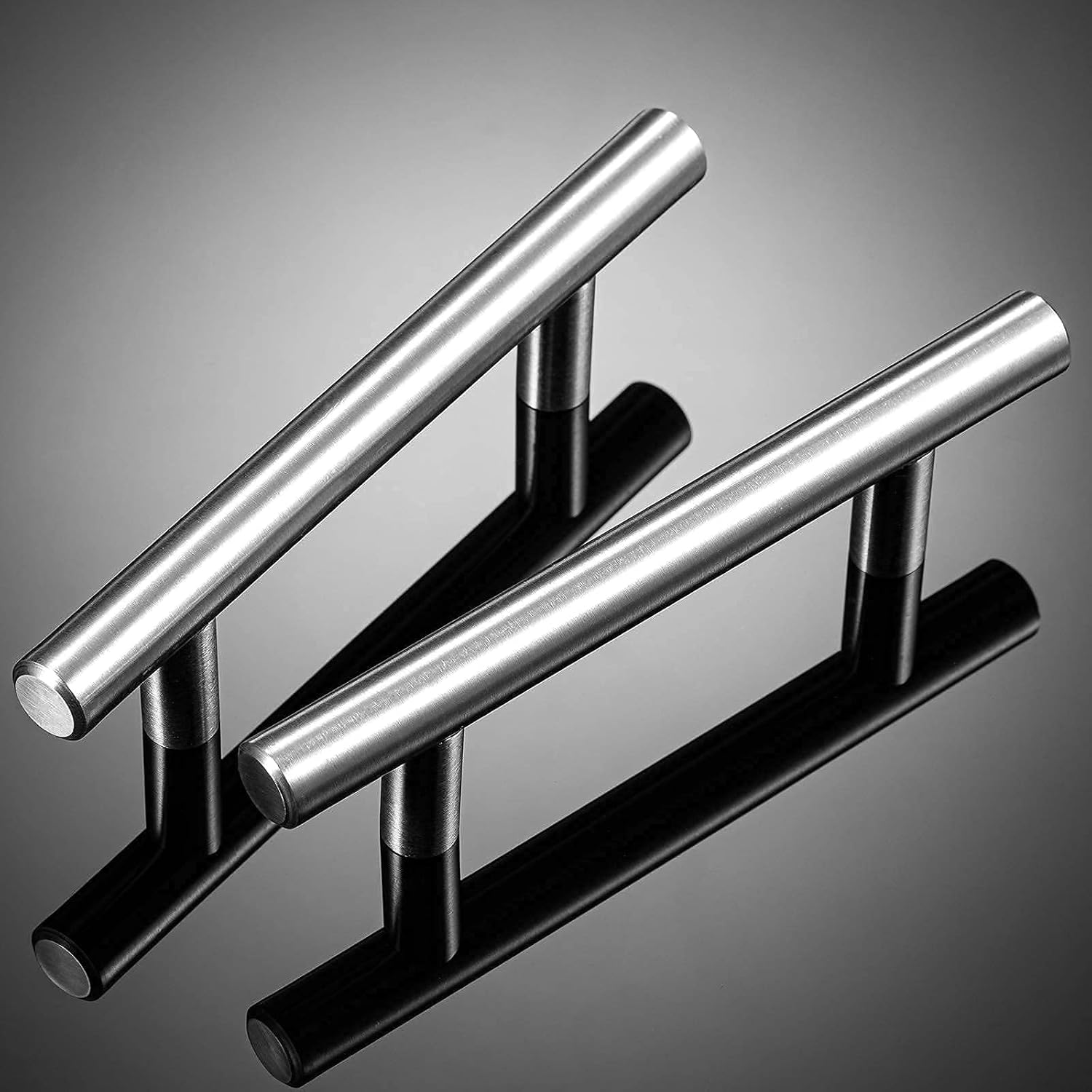 CZC HOME 10 Pack 5 Inch Cabinet Pulls Stainless Steel Drawer Handles, 3" Hole Center Drawer Pulls for Kitchen Dresser Cupboard with 2 Sizes Screws Brushed Nickel