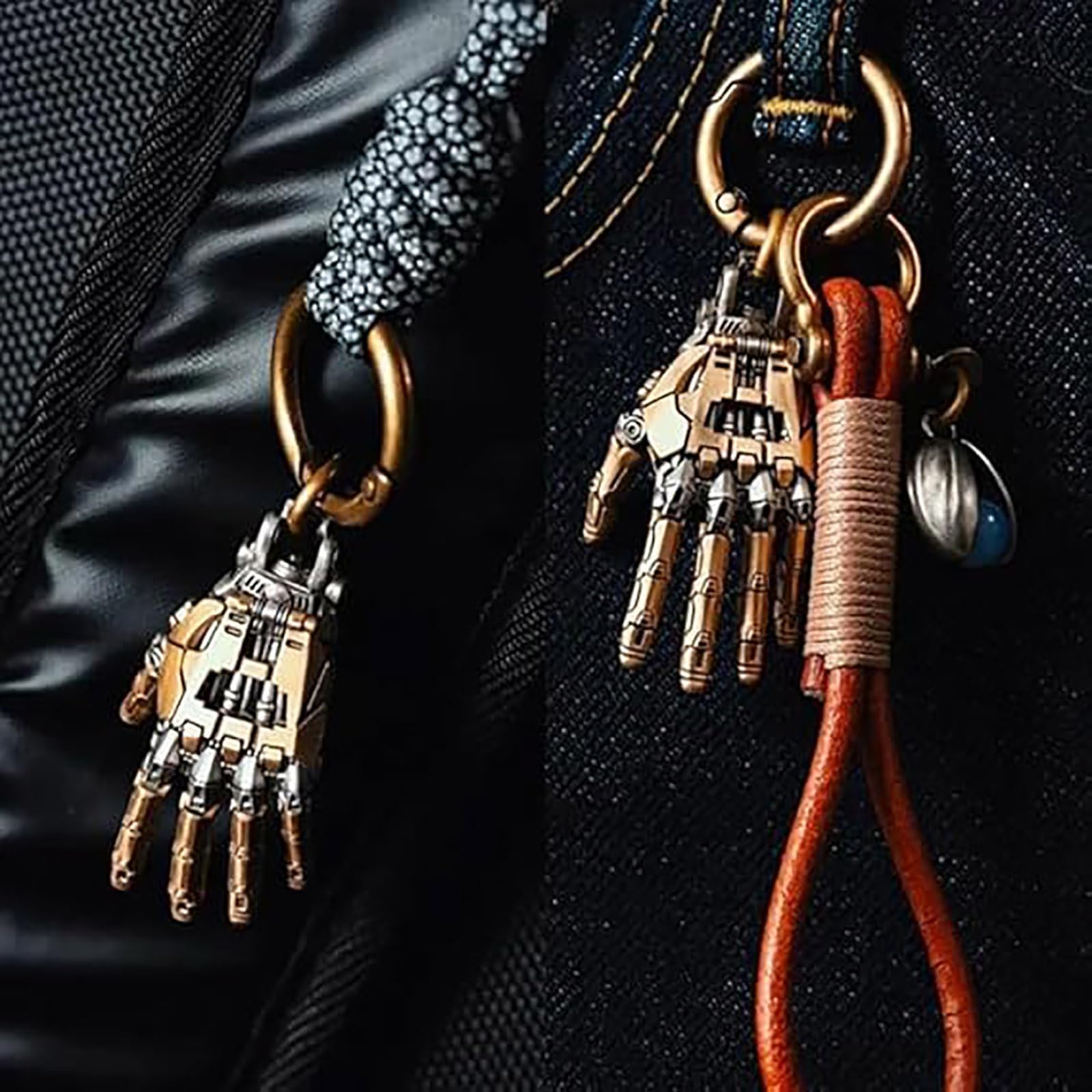 Genérico Colgante de mano mecánica, articulaciones de dedos móviles joyería de encanto de mano de robot, joyería de collar steampunk, collar multiusos o llavero accesorios punk