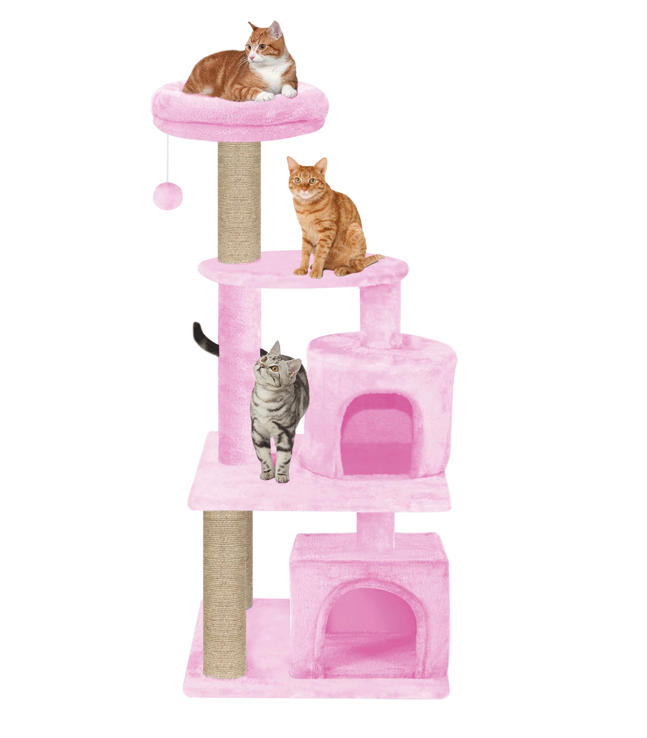 FURRLOVERS Condo Activity Kitten Cat Tree - Top Perch | Fur Fabric | Scratching Posts | Jute Rope | for Small Cats and Kittens (Small) (Height 50 Inch) (Pink - FURR-56) (B0D33K6L8T) Amazon Price History, Amazon Price Tracker