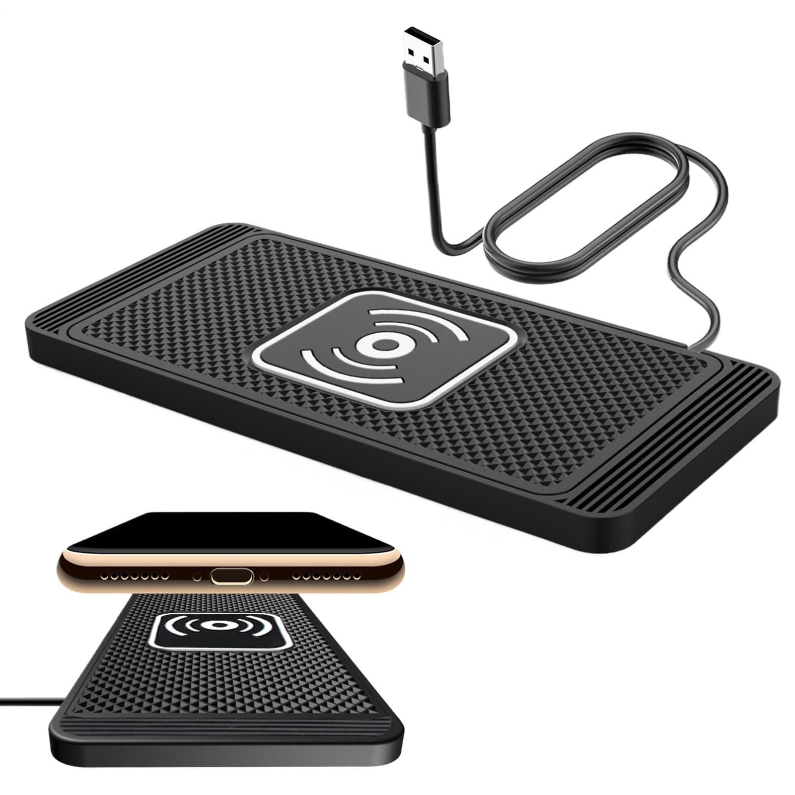 Soporte de carga inalámbrico para teléfono de coche alfombrilla antideslizante 99cm 8