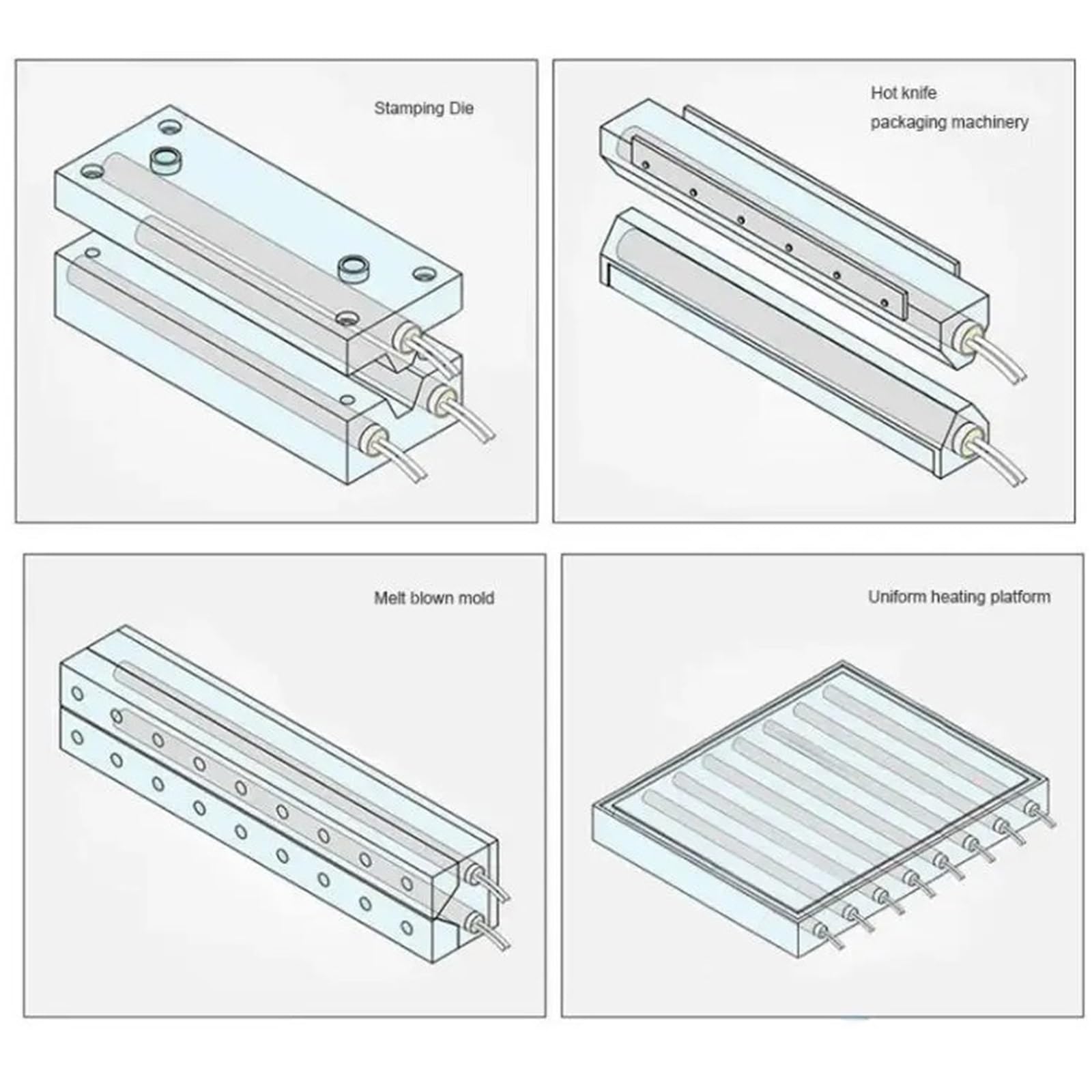 Montaż formy 10 mm z pojedynczą głowicą elektryczną rurą grzewczą 10 x 30-200 mm typ wkładu elektryczna rura grzewcza 220 V (220 V 700 W 10 x 175 mm)