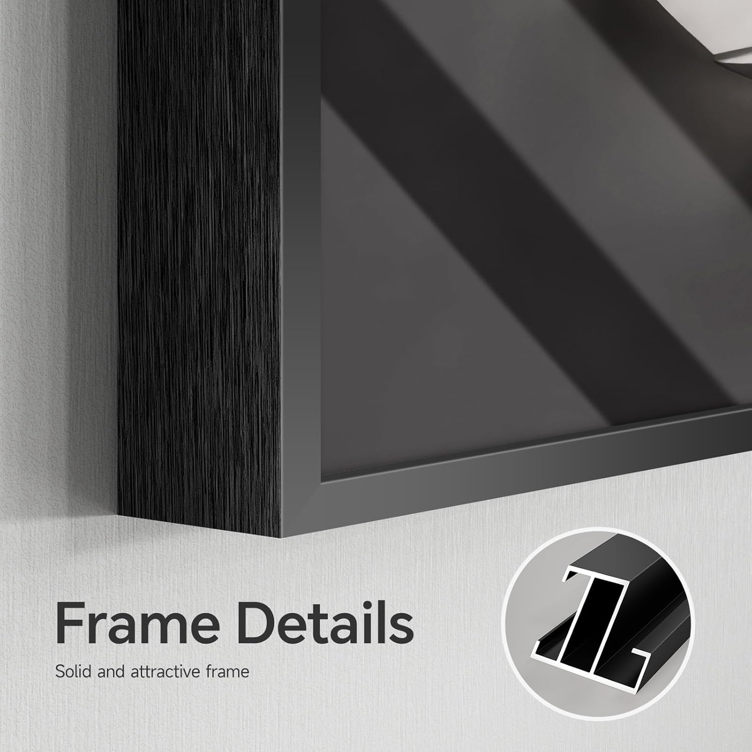 Large Framed Modern Black and White Wall Art for Bedroom, Set of 2 Abstract Geometric Pictures Print Paintings, Luxury Bright Style Artwork for Living Room Dining Room Hallway Wall Decor, 24x36 Inch