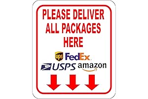 Please Deliver All Packages Here Arrows Delivery Sign for Delivery Driver