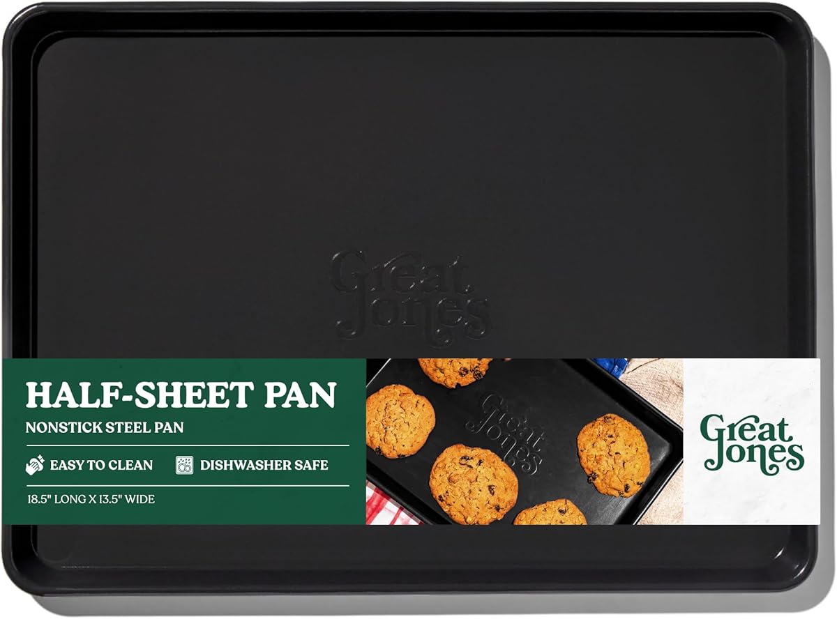 Great Jones Holy Sheet Pan (Pepper) | Nonstick, Half-Sheet Pan | Aluminized Steel, 18.5" x 13.5" | For Baking, Roasting, & Broiling | Premium Bakeware with Even Heat Distribution | Dishwasher-Safe