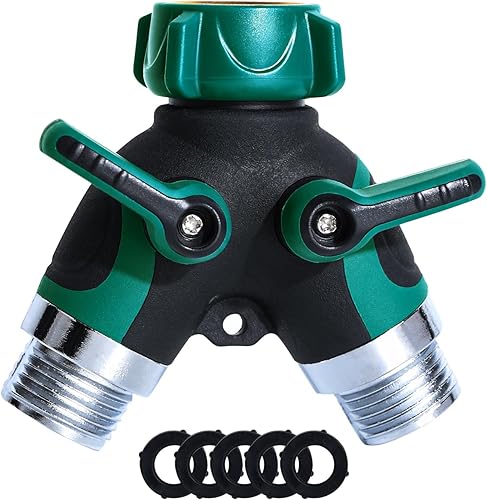 Divisor de manguera Divisor de manguera resistente de 2 vías Divisor de grifo ISeebaibi Divisor de manguera de jardín Divisor de manguera