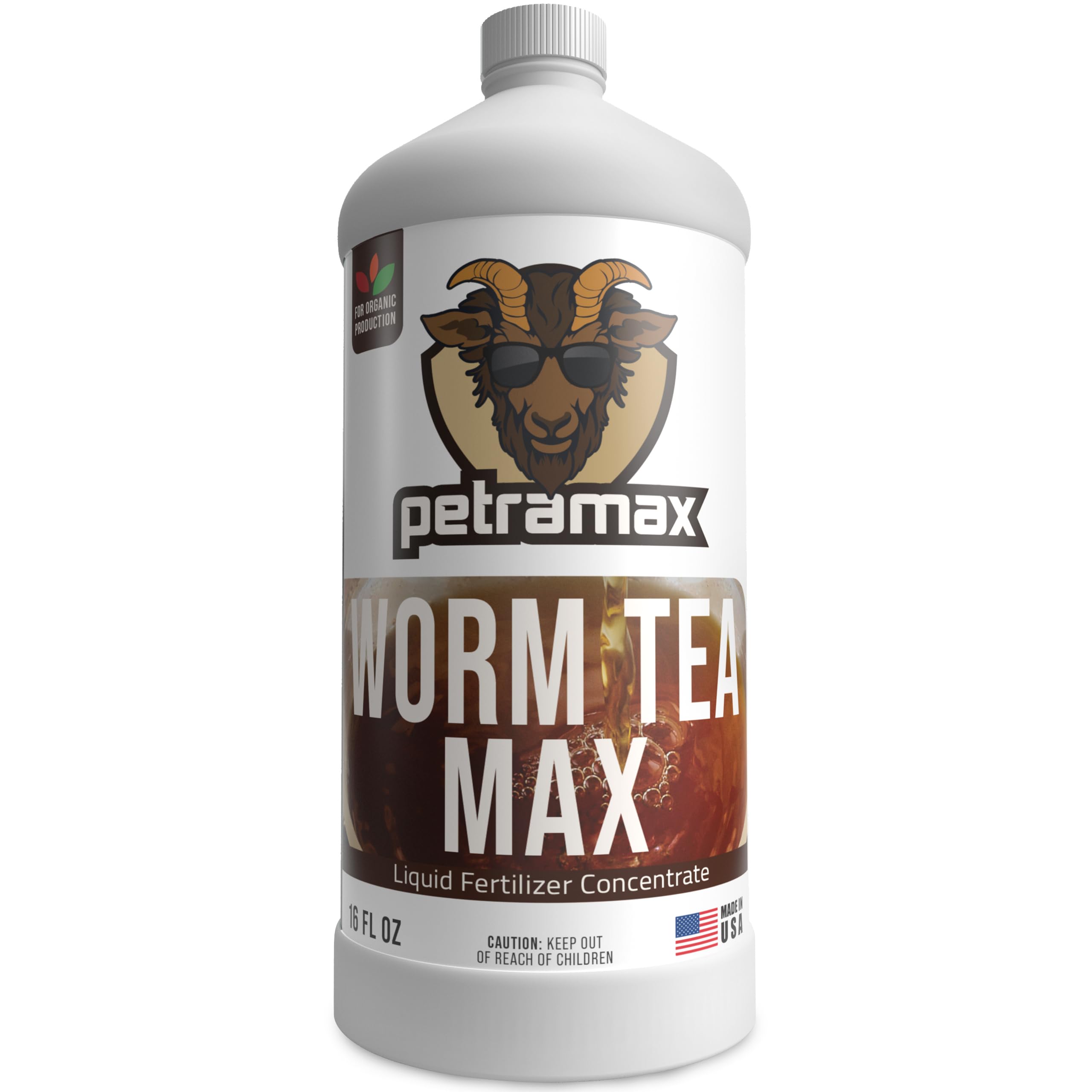 Petra Worm Tea for Gardening Soil - Worm Tea Fertilizer Liquid - Worm Castings, Earthworm Casting Manure Fertilizer - Earthworm Tea Worm Castings - Worm Casting Concentrate (16 Oz)